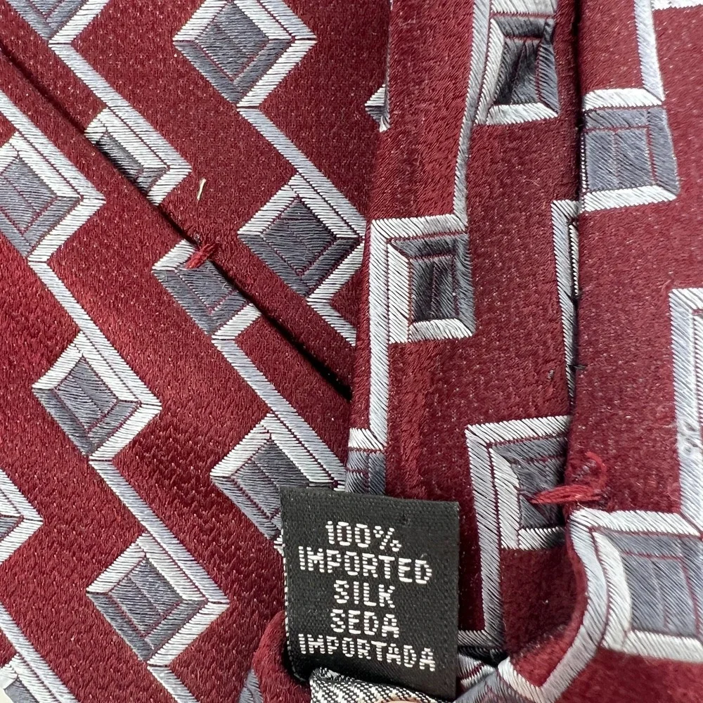 Joseph & Feiss International 100% Silk Men's Tie Geometric X-Long‎